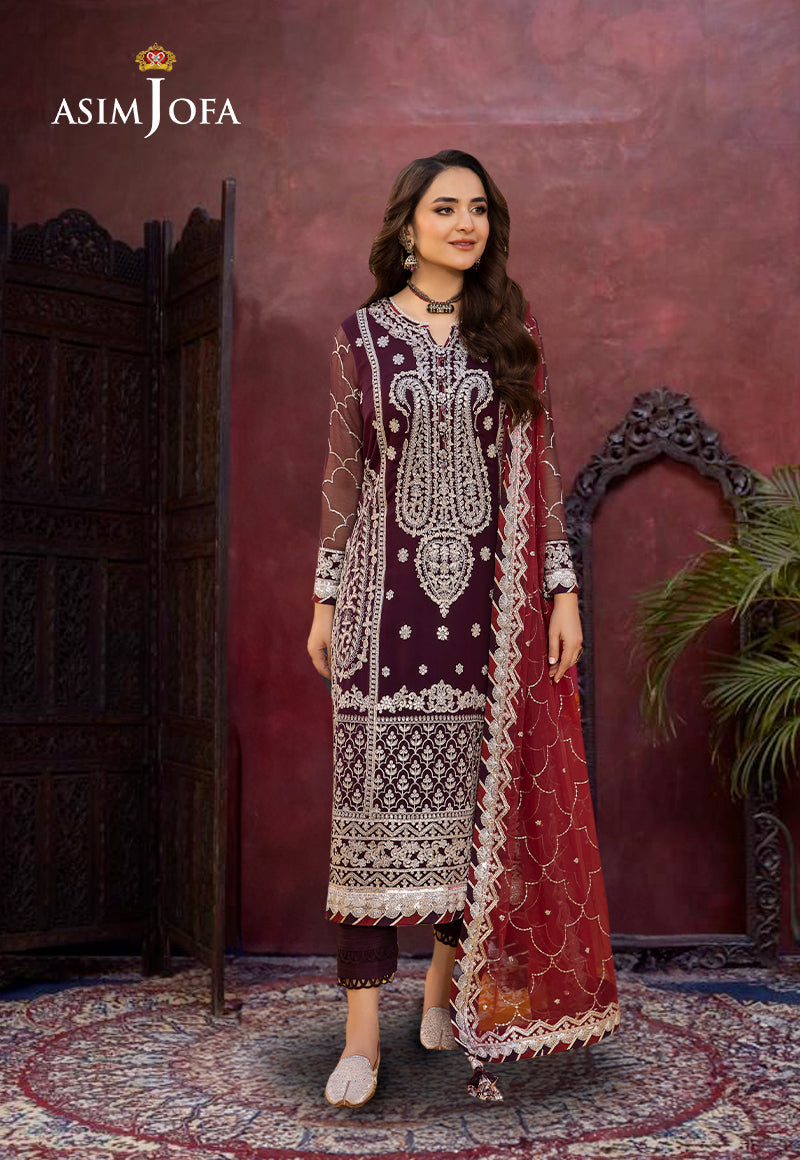 Asim Jofa Dastaan Ajda-01 Embroidered Chiffon 3 Pcs