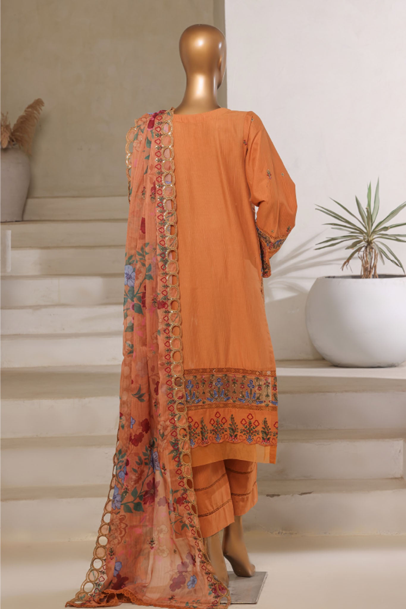 Sada Bahar Stitched 3 Piece Luxury Emb Spring Vol-06 Collection'2025-LEL6-MK-42-Mustard