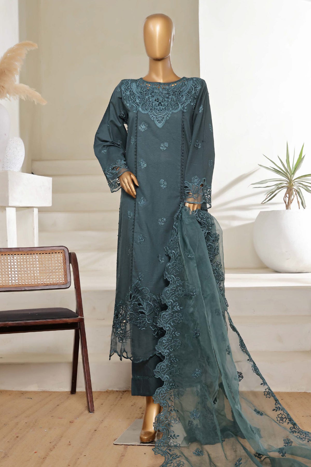 Sada Bahar Stitched 3 Piece Luxury Emb Spring Vol-05 Collection'2025-MK-43-Green