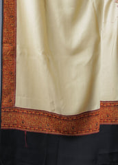 Mominas Jacquard Patchwork Shawl - Skin Beige & Black Border - Mominas