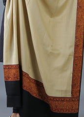 Mominas Jacquard Patchwork Shawl - Skin Beige & Black Border - Mominas