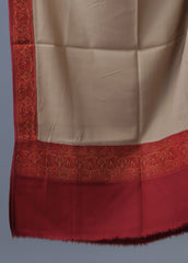 Mominas Mominas Jacquard Patchwork Stole or Muffler - Grey & Maroon Border