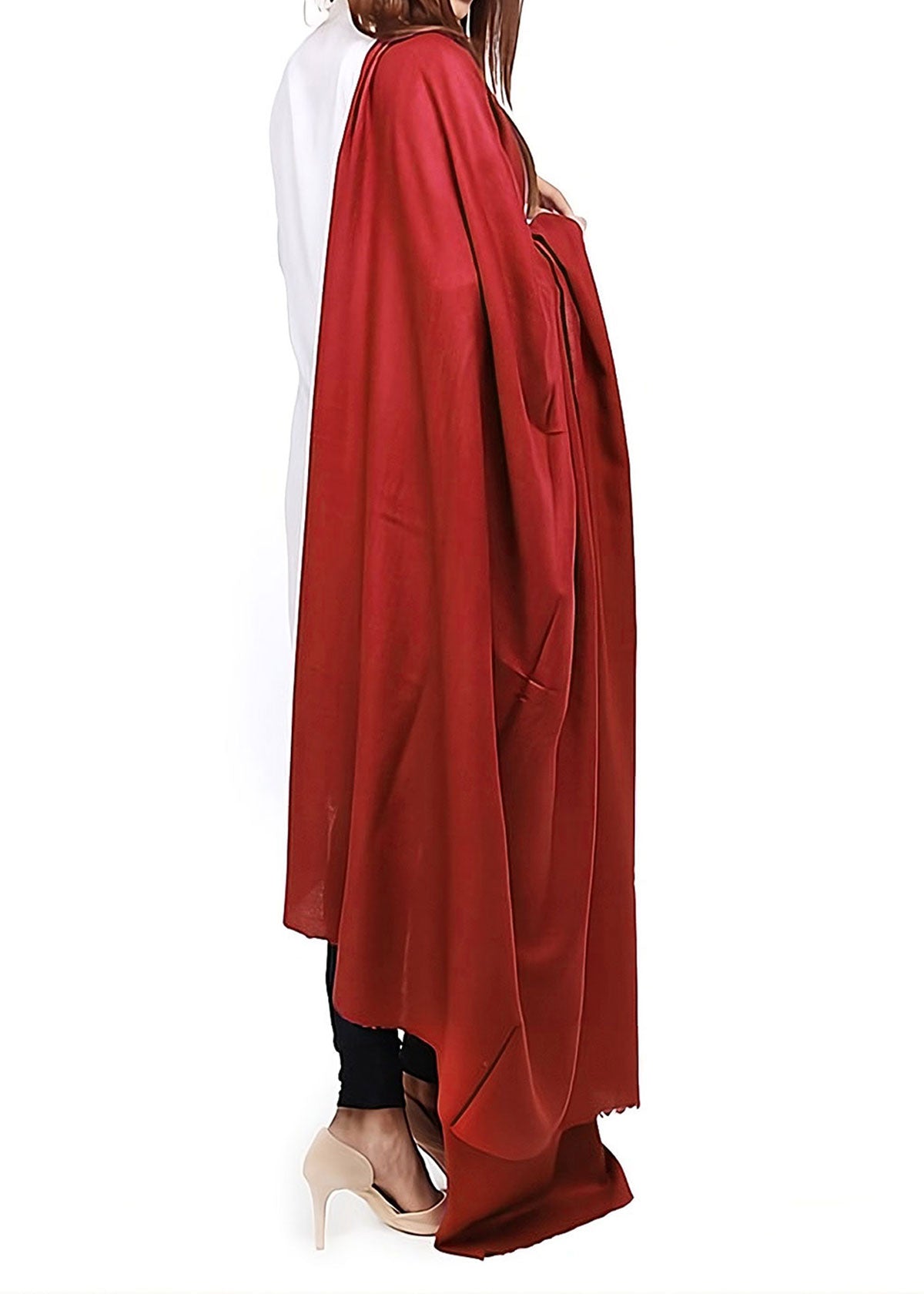 Mominas Mominas Plain Shawl or Stoler - Maroon