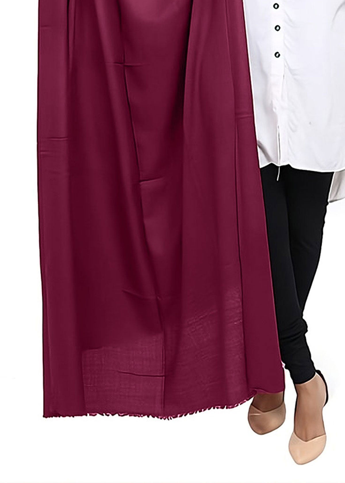 Mominas Plain Pashmina Shawl - Magenta