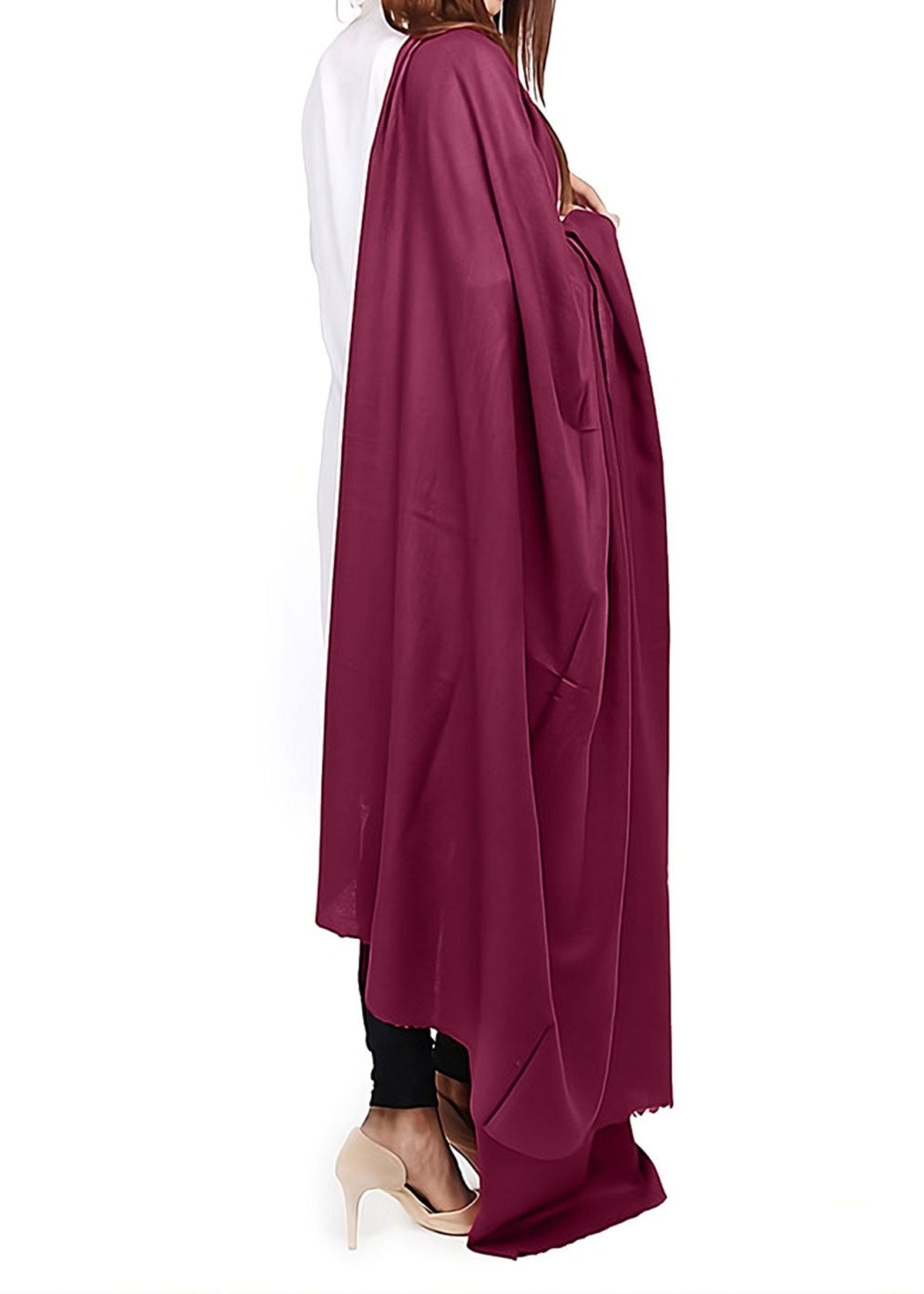 Mominas Plain Pashmina Shawl - Magenta