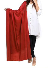 Mominas Plain Pashmina Shawl - Uroosi Red