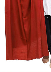 Mominas Plain Pashmina Shawl - Uroosi Red