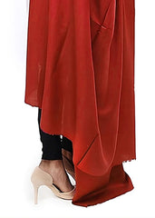 Mominas Plain Pashmina Shawl - Uroosi Red