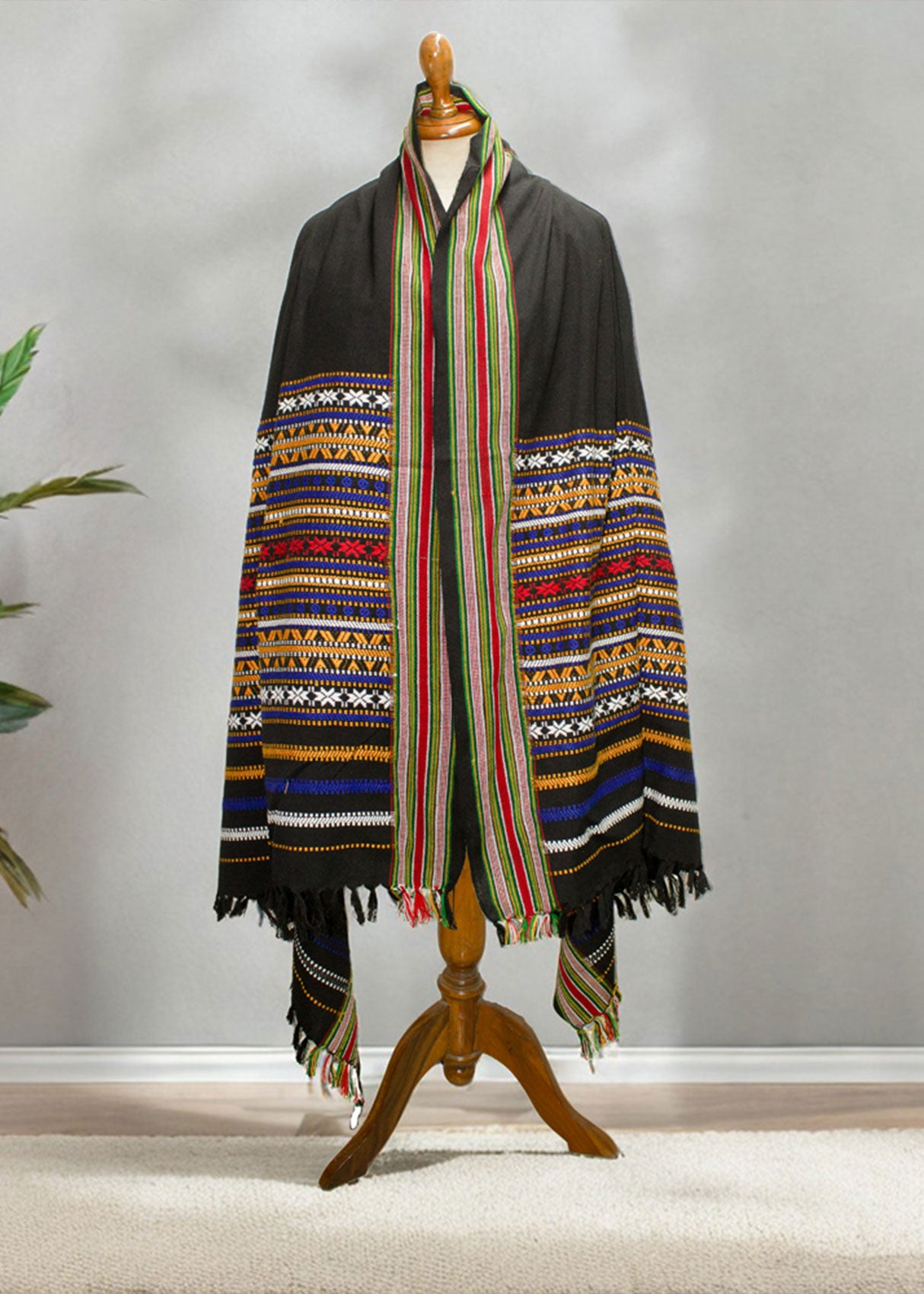 Mominas Timeless Hyderabadi Tharri: Blue with Black Base