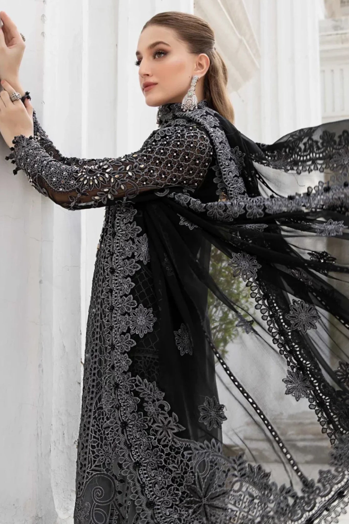 Maria B Unstitched 3 Piece Luxury Chiffon Collection'2024-MPC-01