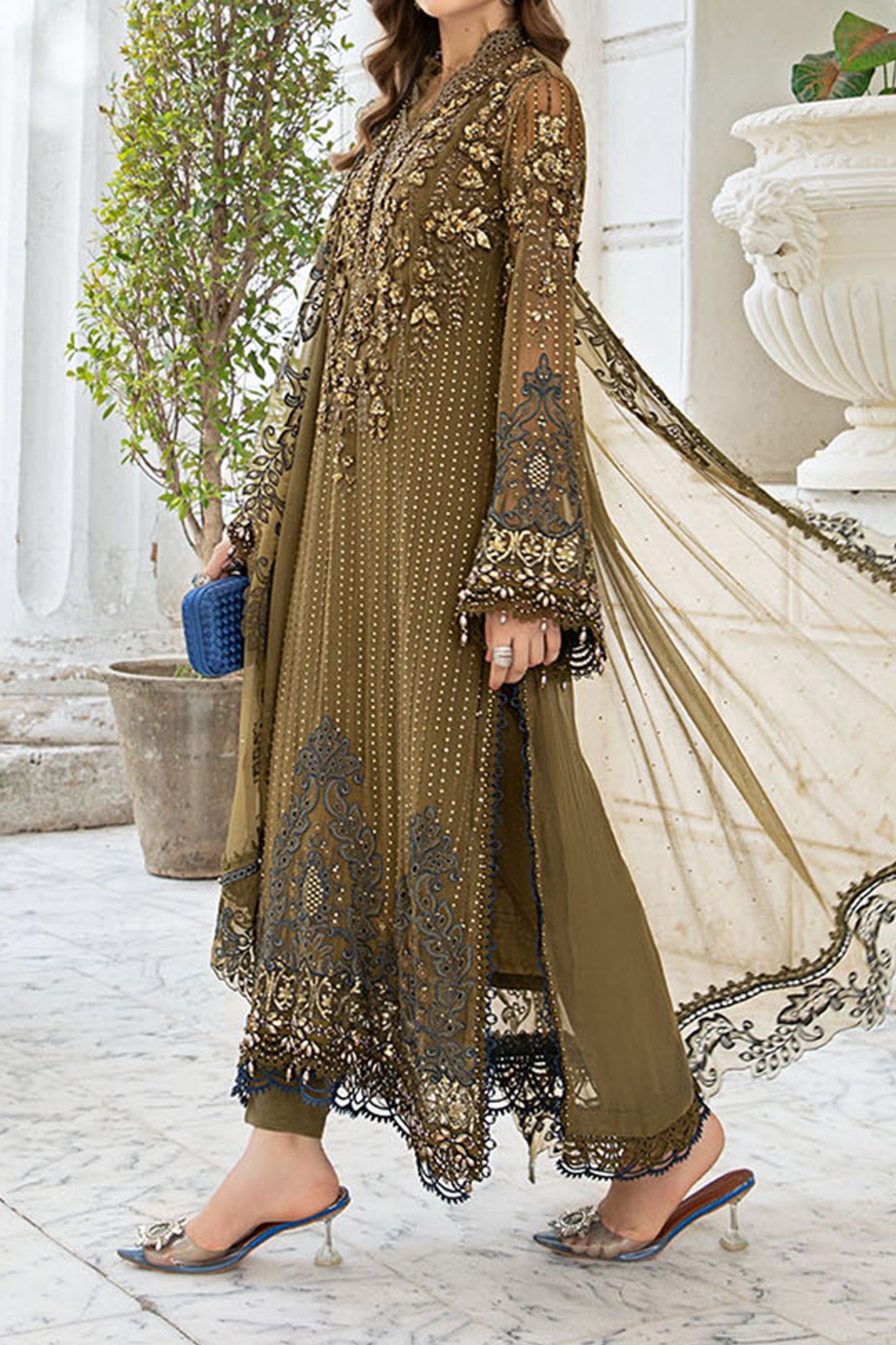 Maria B Unstitched 3 Piece Luxury Chiffon Collection'2024-MPC-08