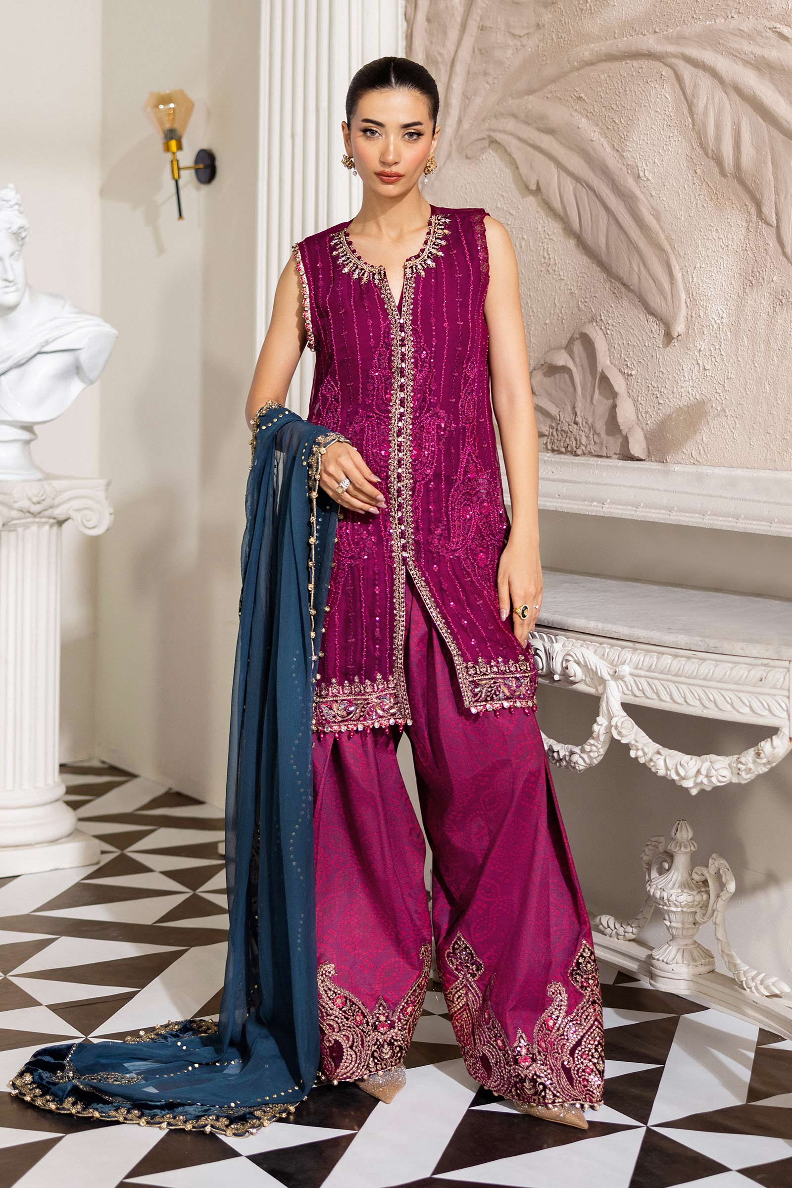 Maria B Unstitched 3 Piece Luxury Chiffon Collection'2025-MPC-25-102