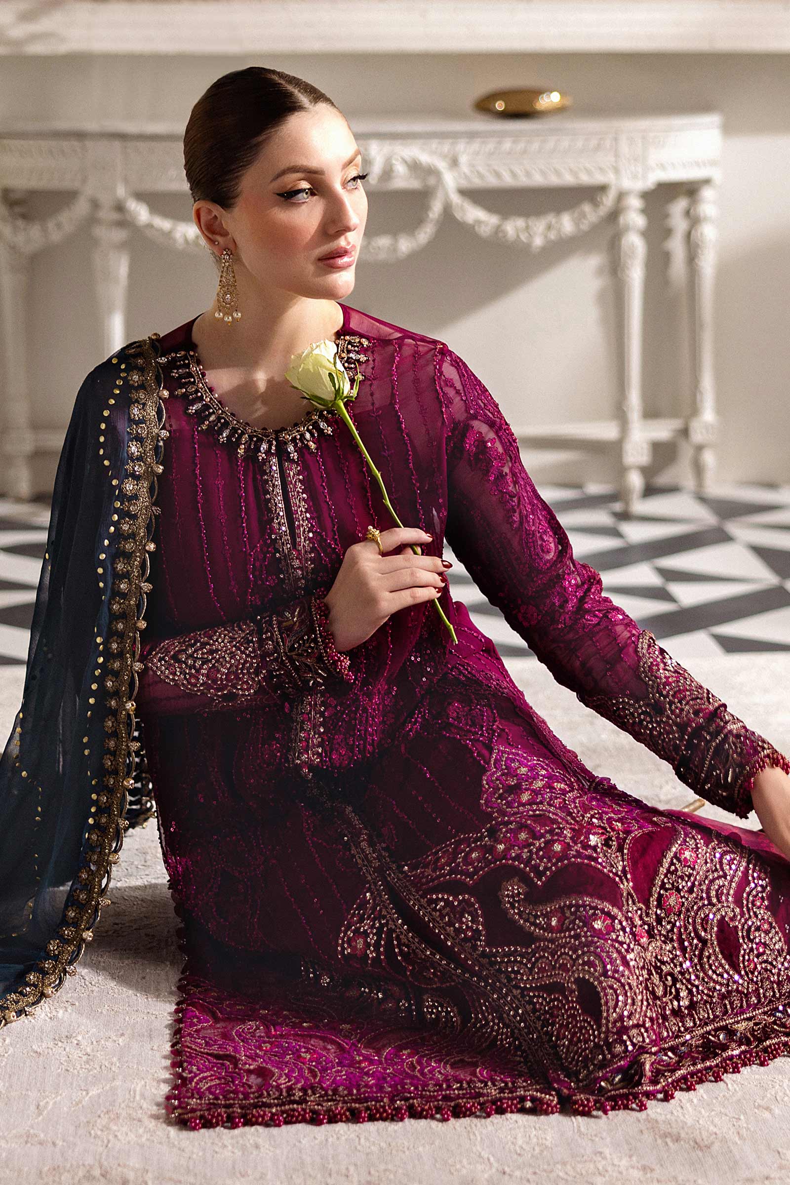 Maria B Unstitched 3 Piece Luxury Chiffon Collection'2025-MPC-25-102