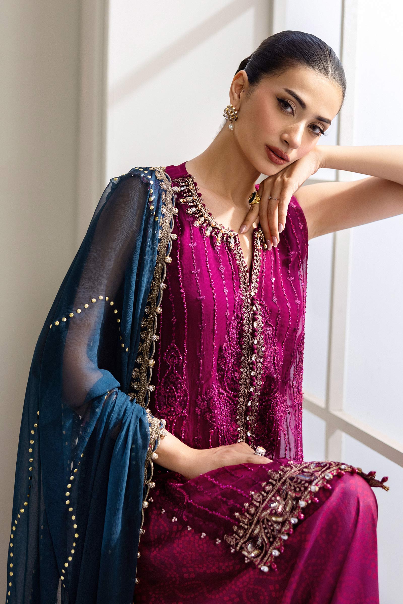 Maria B Unstitched 3 Piece Luxury Chiffon Collection'2025-MPC-25-102