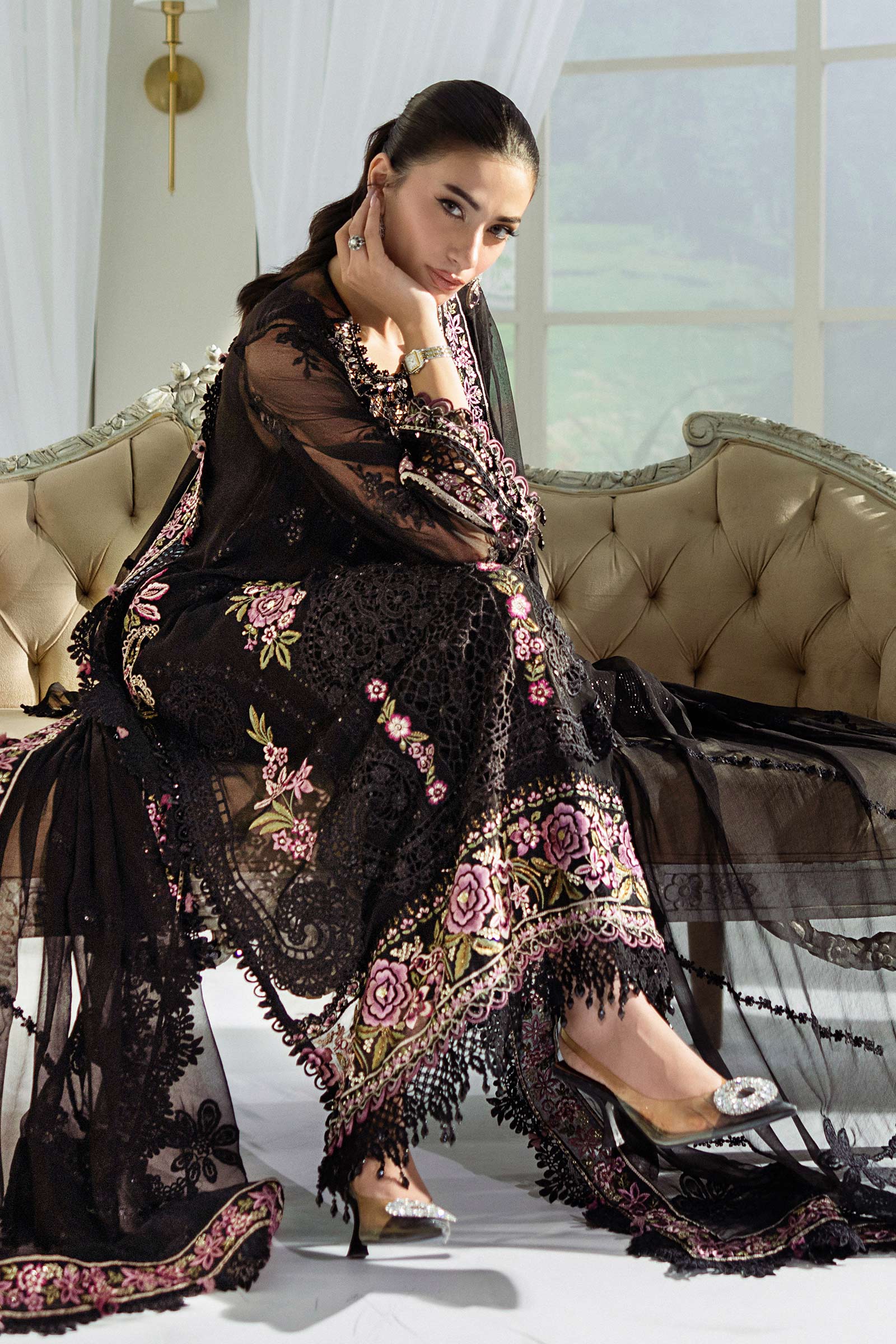 Maria B Unstitched 3 Piece Luxury Chiffon Collection'2025-MPC-25-104