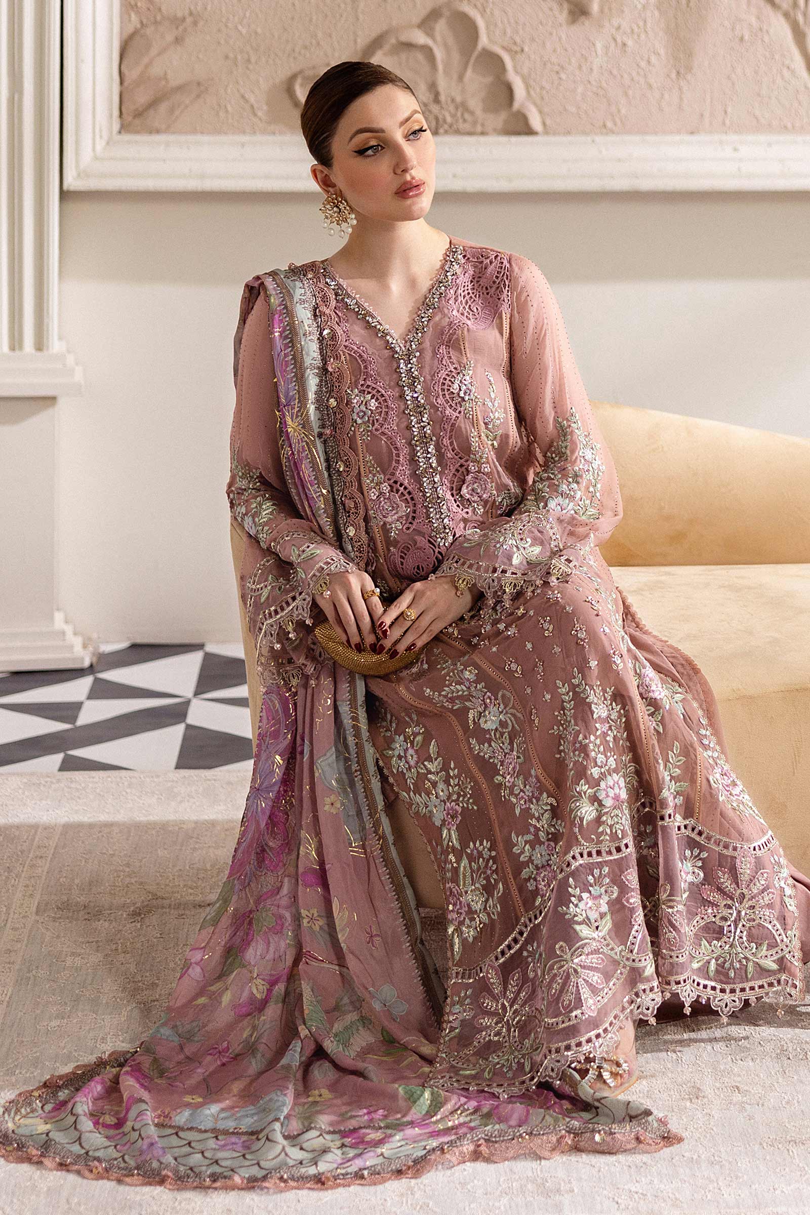 Maria B Unstitched 3 Piece Luxury Chiffon Collection'2025-MPC-25-105