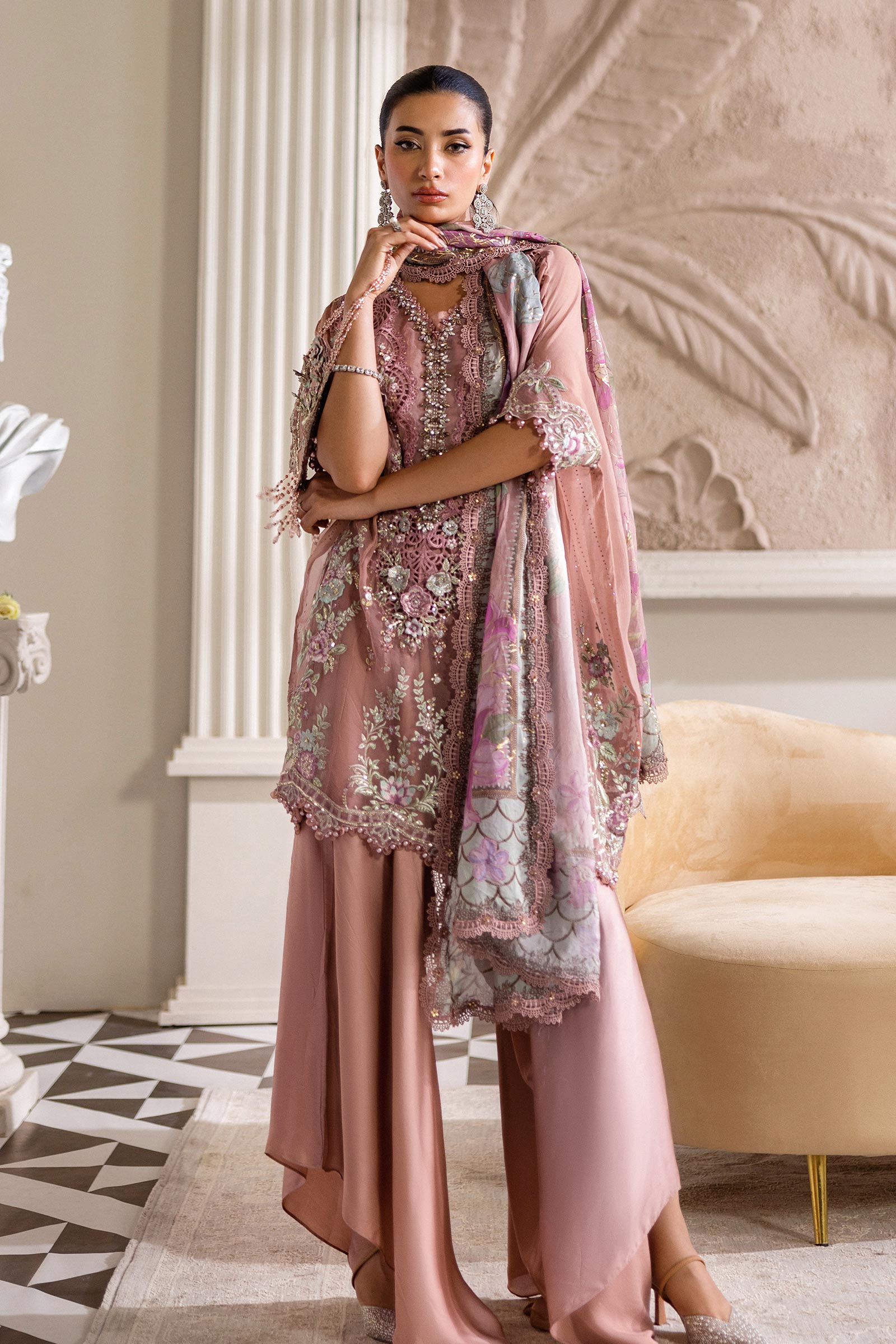 Maria B Unstitched 3 Piece Luxury Chiffon Collection'2025-MPC-25-105