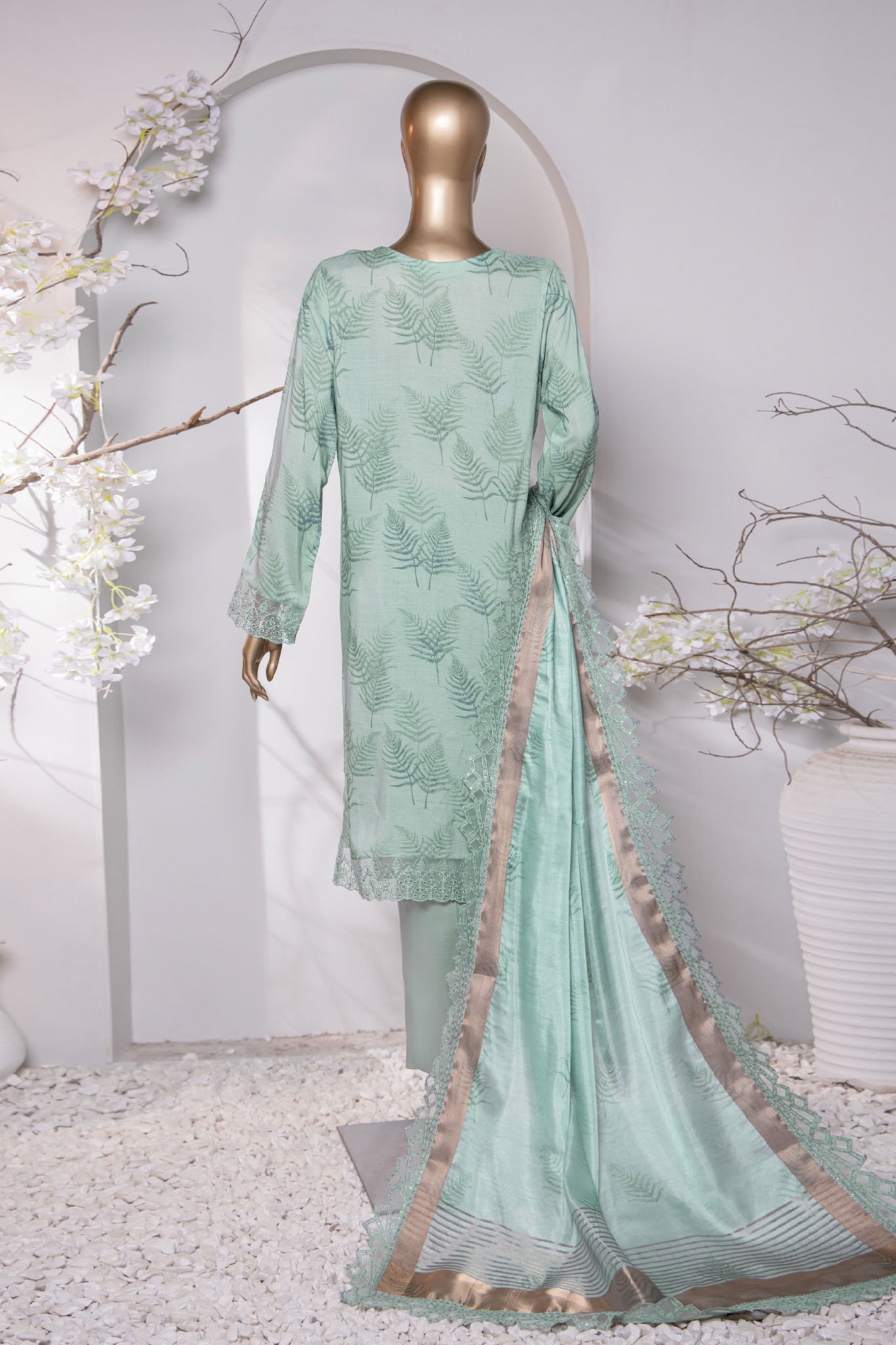 Muse Luxury By HZ Unstitched 3 Piece Emb Raw Silk Collection'2024-MRE-156