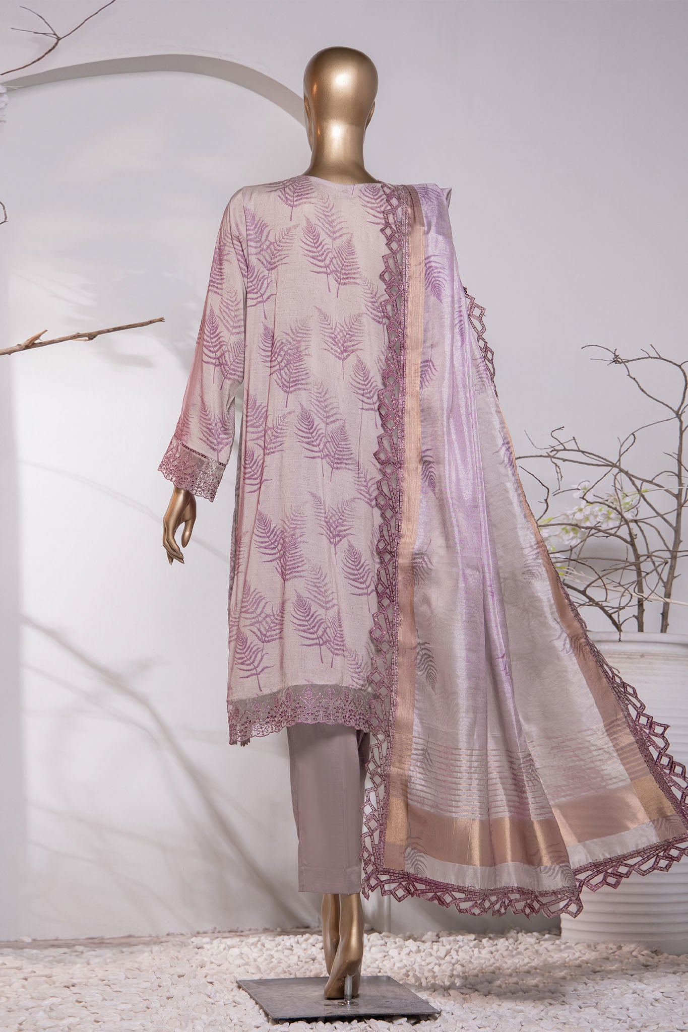 Muse Luxury By HZ Unstitched 3 Piece Emb Raw Silk Collection'2024-MRE-159