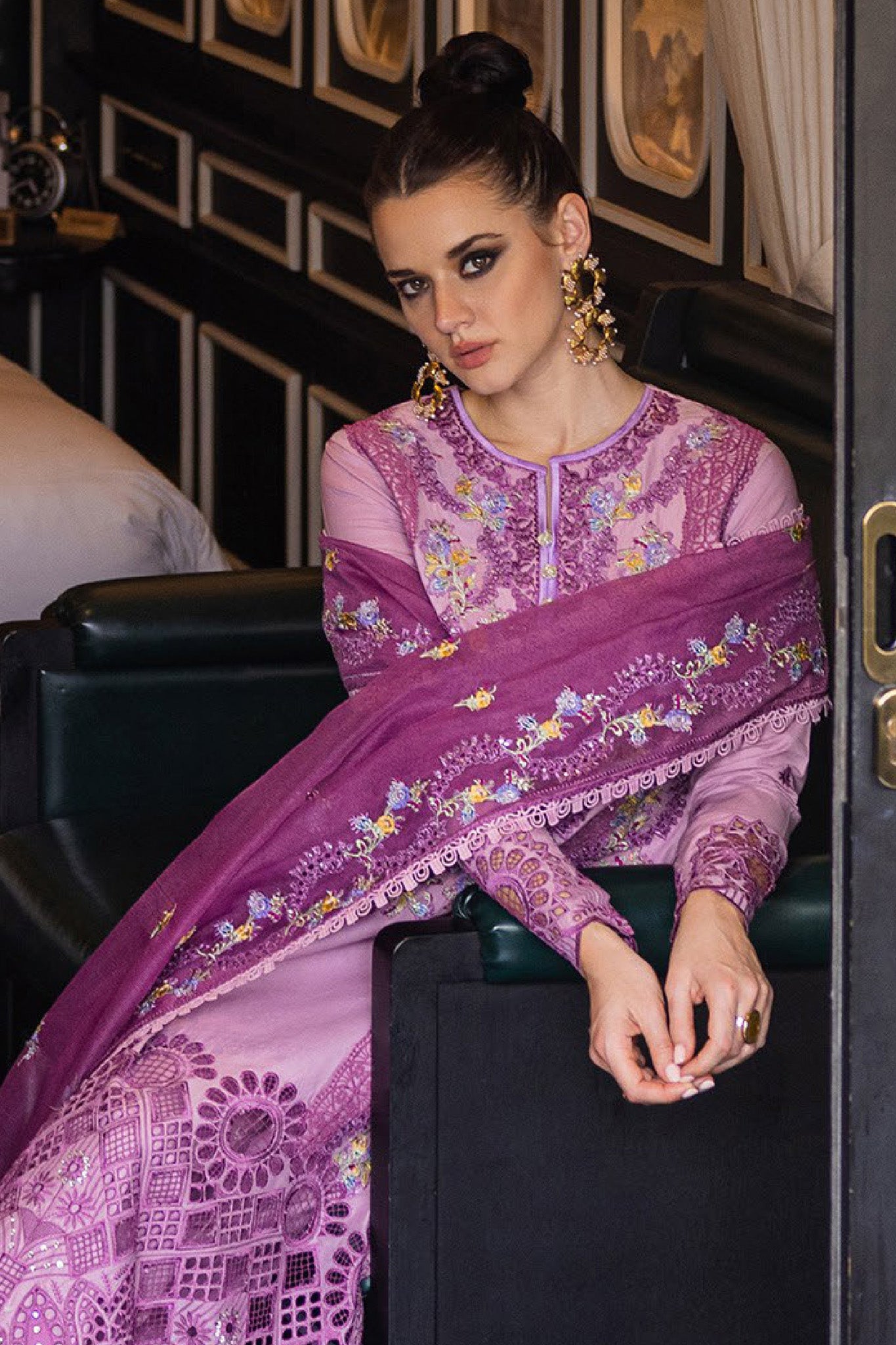 Orient Express By Mushq Unstitched 3 Piece Luxury Emb Lawn Collection'2024-MSF-01-Elodie