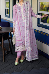 Orient Express By Mushq Unstitched 3 Piece Luxury Emb Lawn Collection'2024-MSF-06-Raffine