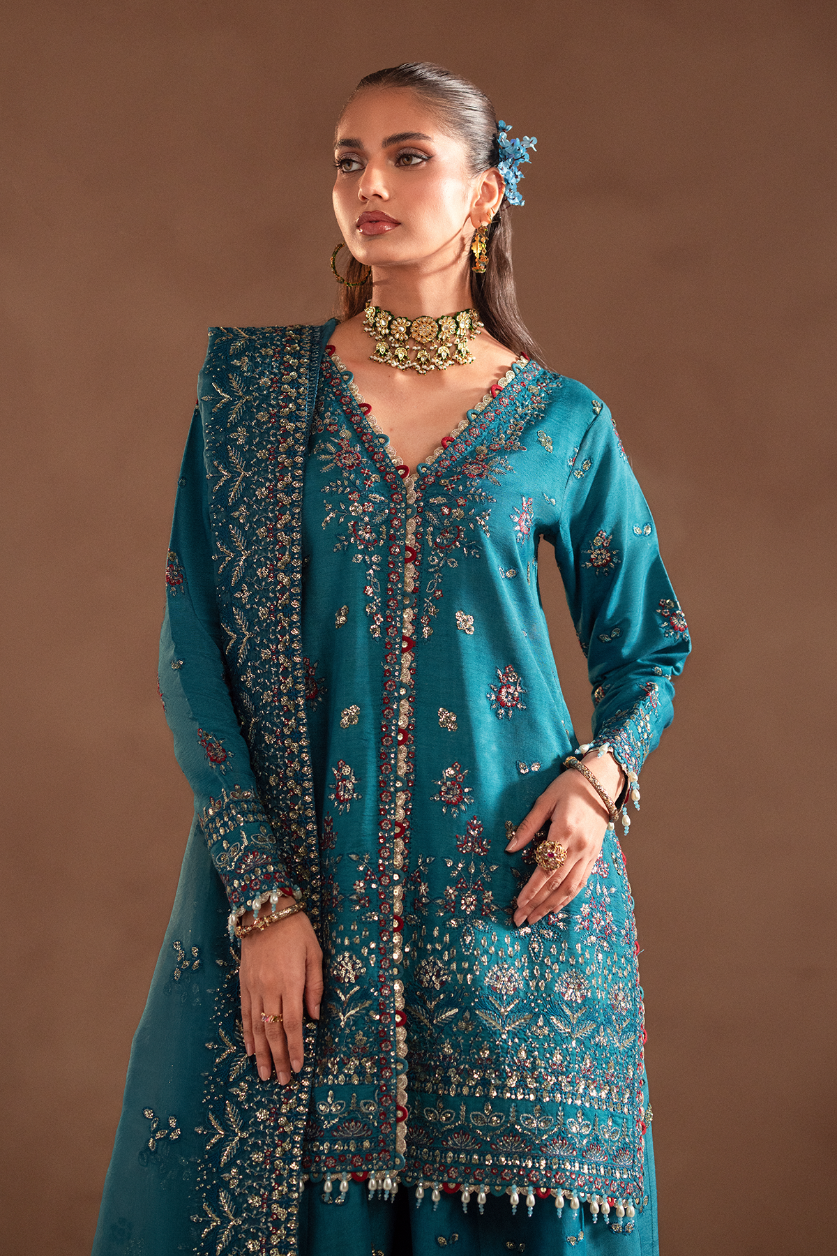 Selene Korean by Emaan Adeel Unstitched 3 Piece Raw Silk Collection'2024-Mirelle