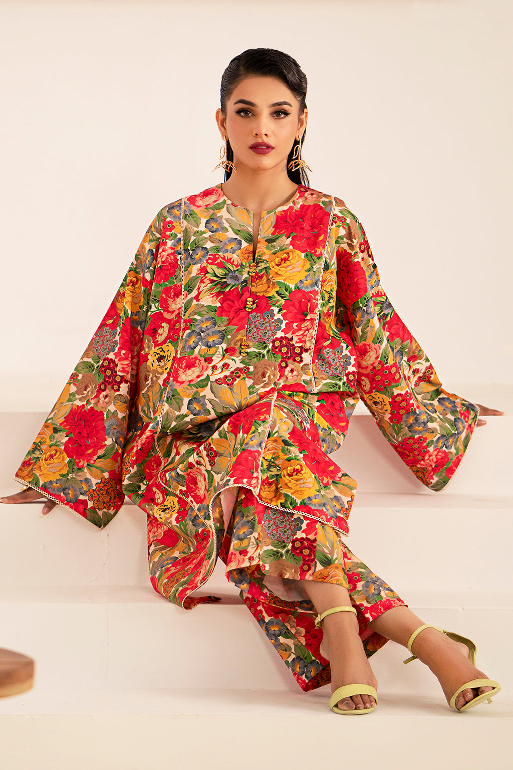 Fleur By Sheenora Stitched 2 Piece Co Ords Silk Lawn Collection-Floral Fiesta