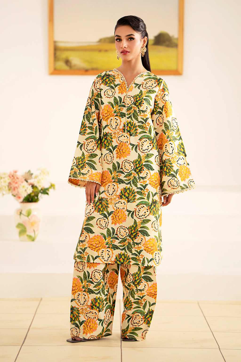 Fleur Co Ords By Sheenora Stitched 2 Piece Lawn Silk Collection'2024-Petal Pop
