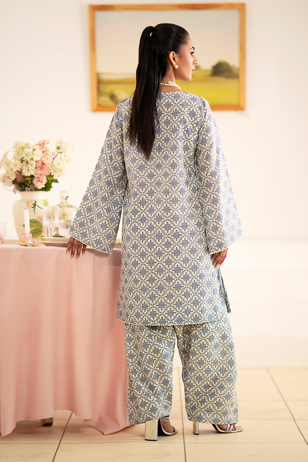 Fleur Co Ords By Sheenora Stitched 2 Piece Lawn Silk Collection'2024-Sky Glow