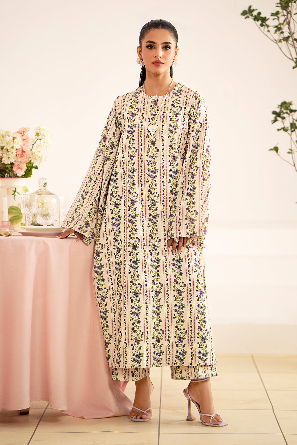 Fleur By Sheenora Stitched 2 Piece Co Ords Silk Lawn Collection-Petal Party