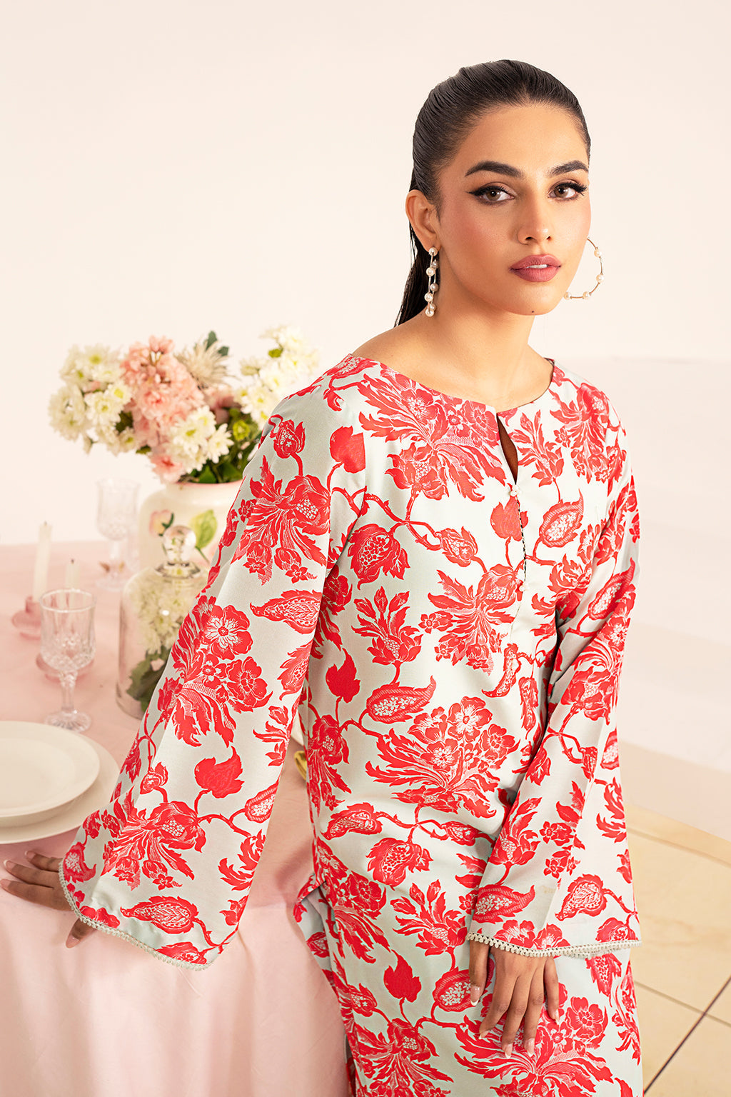 Fleur By Sheenora Stitched 2 Piece Co Ords Silk Lawn Collection-Floral Flare