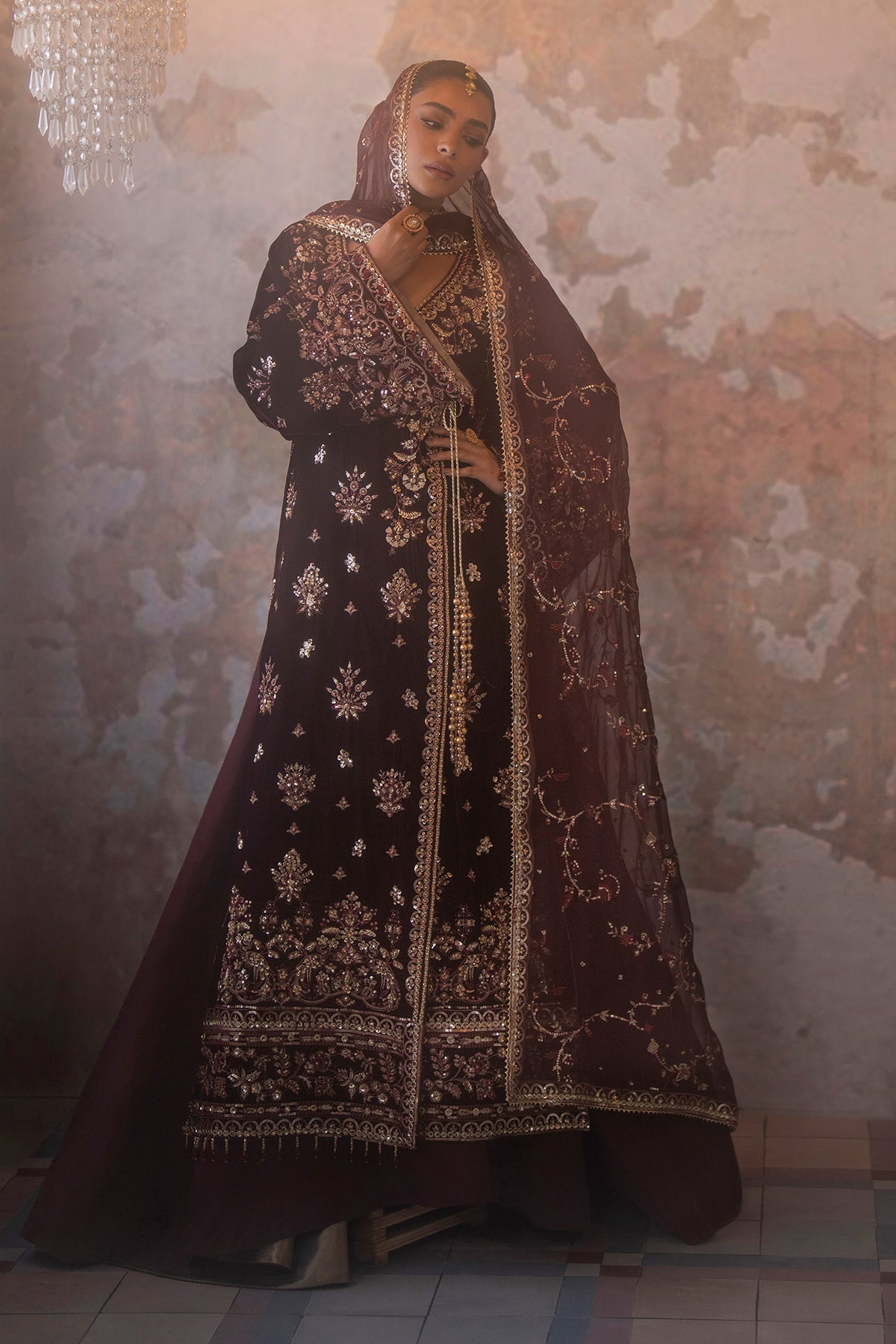 Saanjh By Emaan Adeel Unstitched 3 Piece Velvet Edit Collection'2024-Tanish