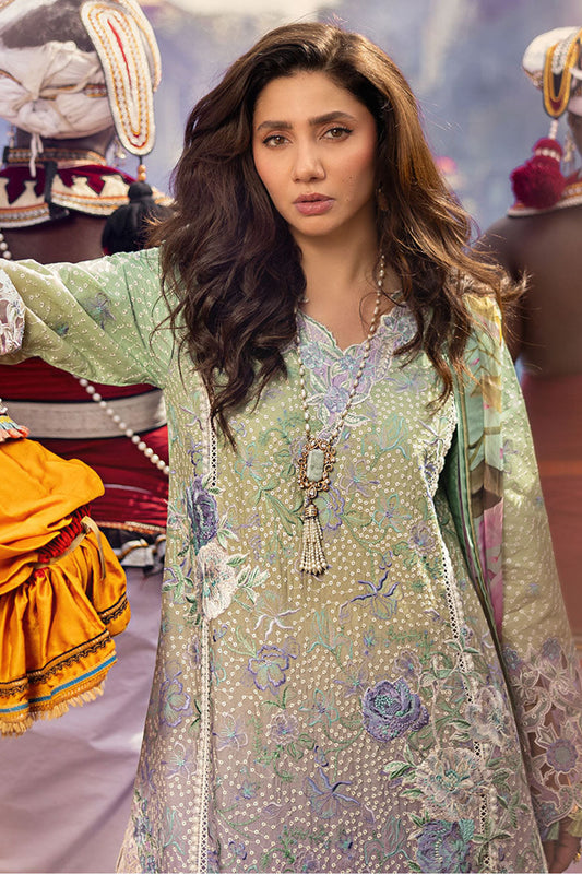 Manaram By Mushq Unstitched 3 Piece Luxury Lawn Collection'2025-MUN-13-Glittering Grace