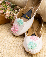 TJK Designs Loafers Collection'2025-Floral Whisper Loafer (Offwhite)