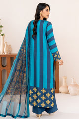 Velora By Stitch Vibes Stitched 3 Piece Collection'2024-Mystic Blue