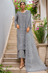 Mahpara by Sada Bahar Stitched 3 Piece Festive Formals Vol-15 Collection-B-29-Grey