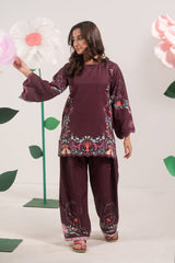 Sprinkles Stitched 2 Piece Kids Khaddar Collection-Maroon Muse