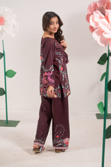 Sprinkles Stitched 2 Piece Kids Khaddar Collection-Maroon Muse