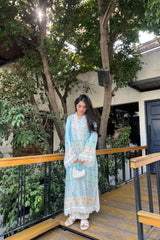 Silk Affair by Madiha Gohar Stitched Summer Suit-Mint Mirage