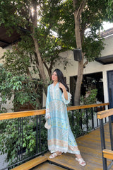 Silk Affair by Madiha Gohar Stitched Summer Suit-Mint Mirage