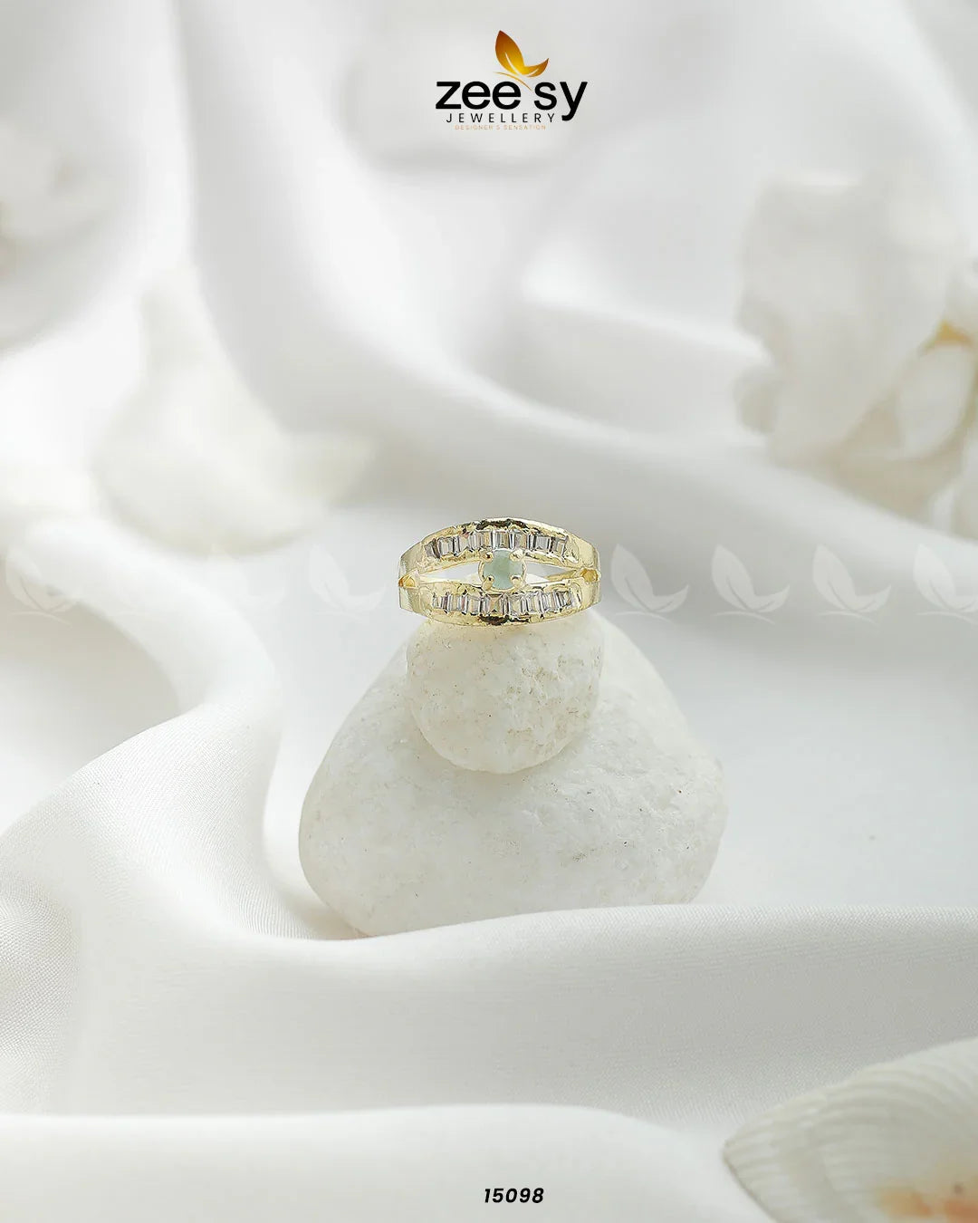 Mirage Ring Golden Mint Green - Zeesy Jewellery