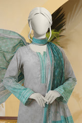 Almeerah Unstitched 3 Piece Floral Lawn Print Collection'2025-Misty Fog