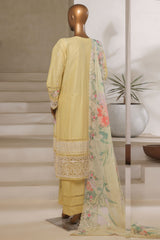 Sada Bahar Stitched 3 Piece Luxury Emb Spring Vol-06 Collection'2025-LEL6-MK-49-Lemon