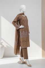 Royal Jacquard By Almeerah Unstitched 3 Piece Doria Brochia Jacquard Suit-Mocha Grace
