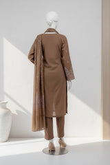 Royal Jacquard By Almeerah Unstitched 3 Piece Doria Brochia Jacquard Suit-Mocha Grace