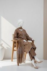 Royal Jacquard By Almeerah Unstitched 3 Piece Doria Brochia Jacquard Suit-Mocha Grace