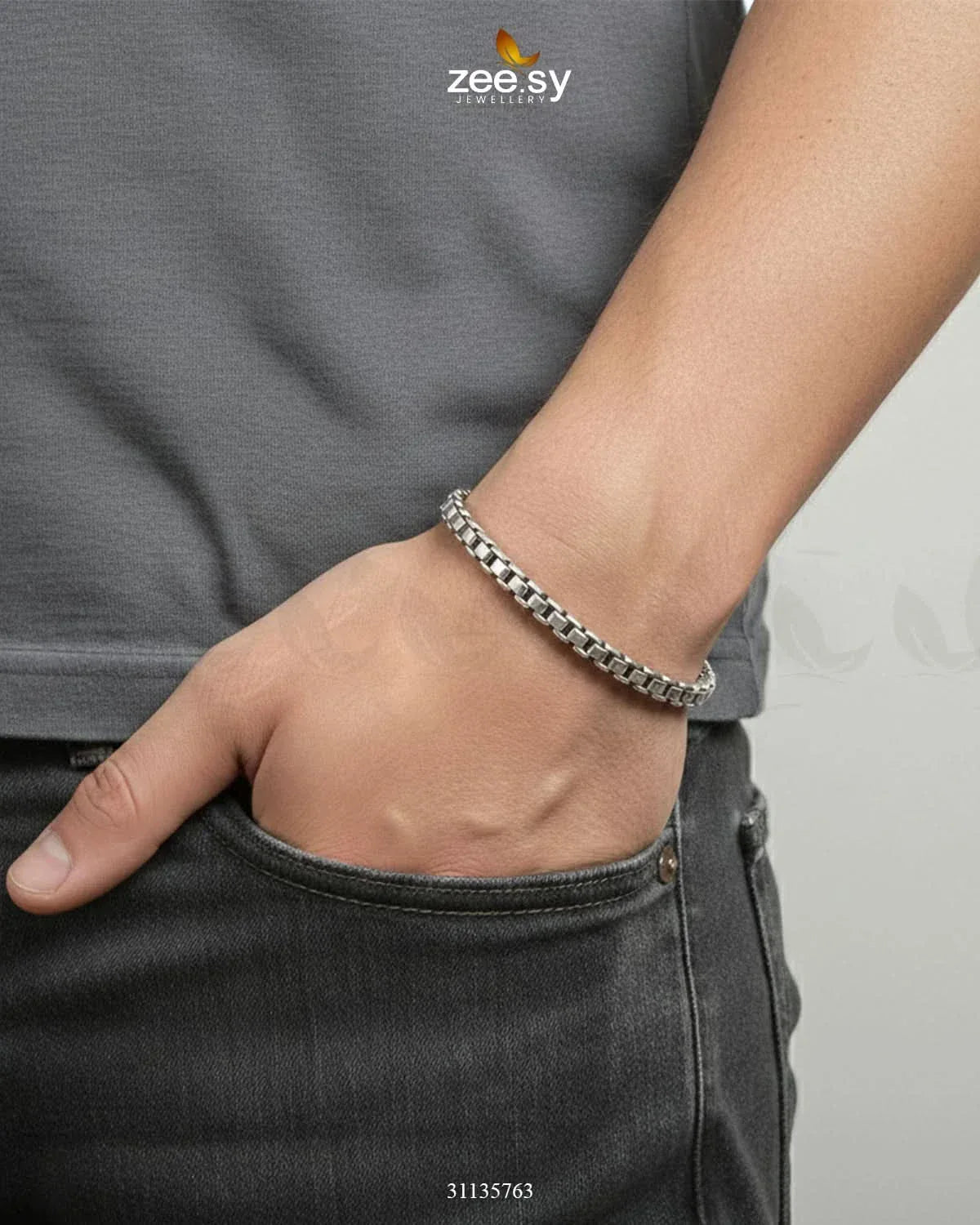 Mono Round Medium Box Bracelet for Men