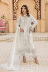 Maya By Azmeerah Stitched 3 Piece Hand Emb Chiffon Collection'2025-02-Moonstone