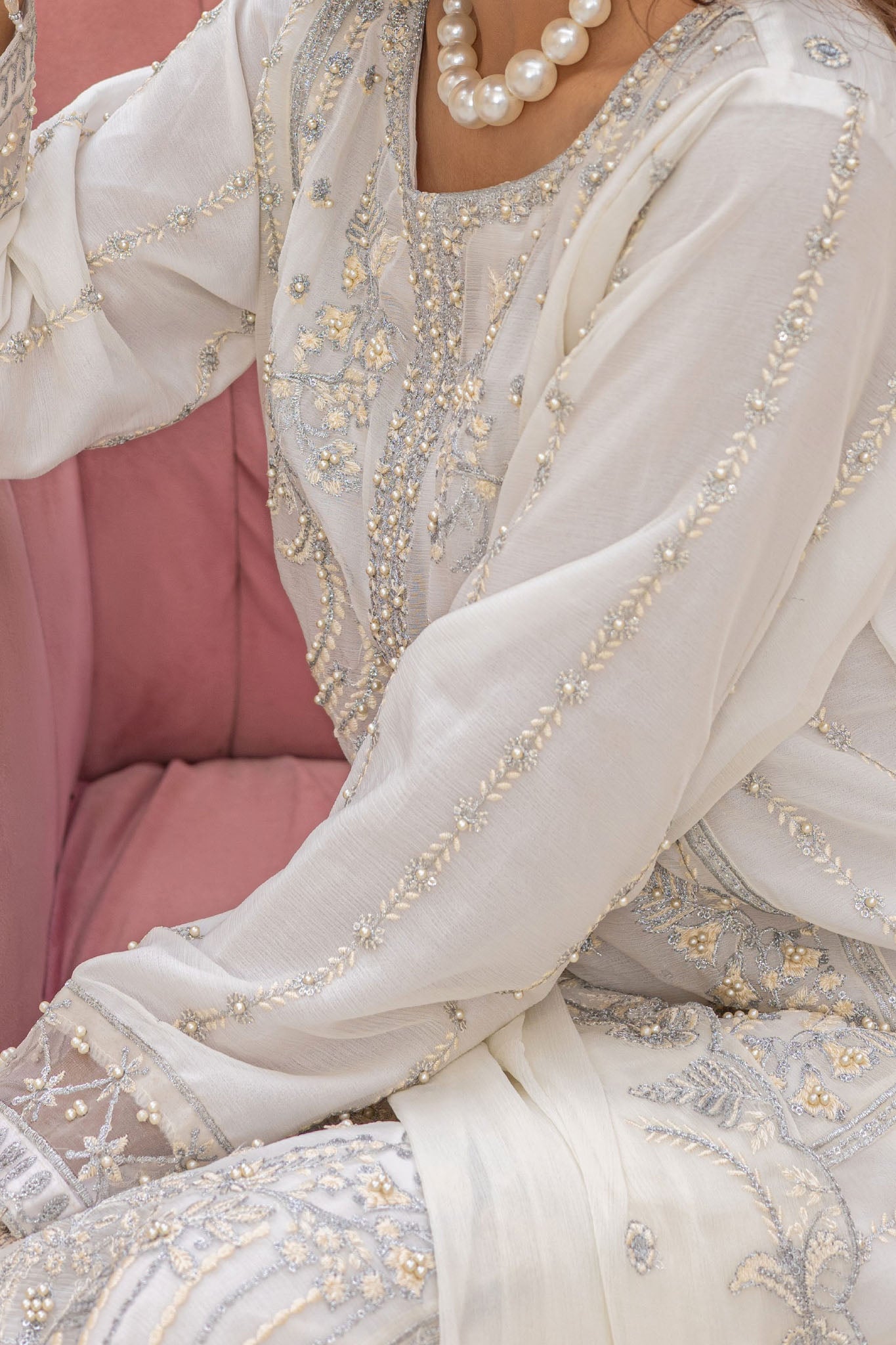 Maya By Azmeerah Stitched 3 Piece Hand Emb Chiffon Collection'2025-02-Moonstone