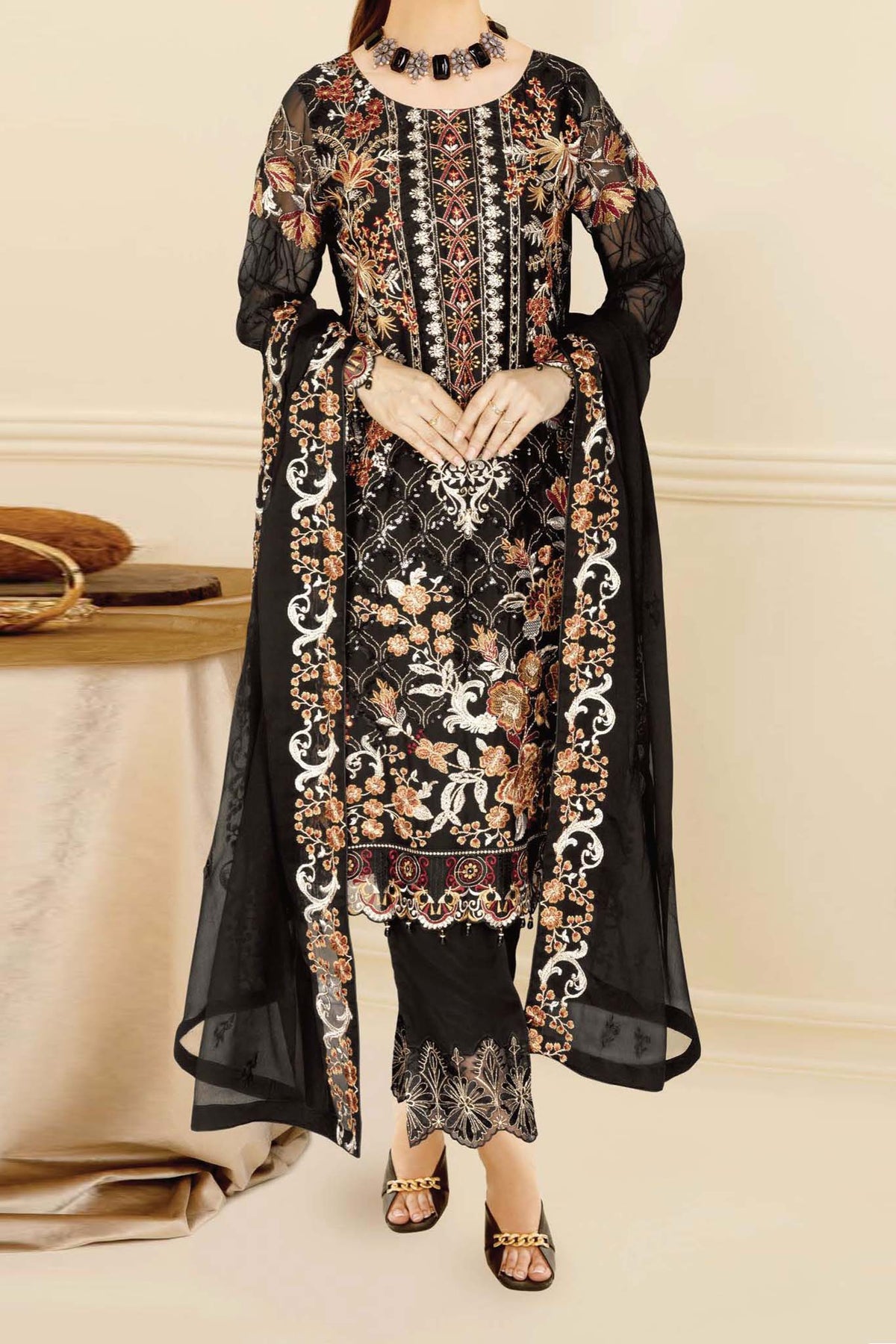 Nayab by Ramsha Unstitched 3 Piece Chiffon Vol-04 Collection'2023-N-406